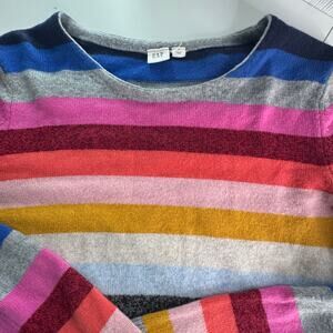 GAP Women’s Merino Wool Crazy Stripe Crew Neck Jumper Sweater Size M